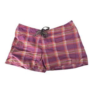 Patagonia Vintage Purple Plaid Board Shorts Women's Size 8